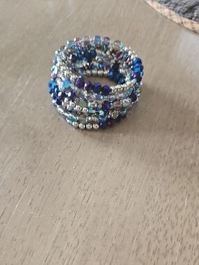 Blue Crystal Coil Bracelet - Unbranded